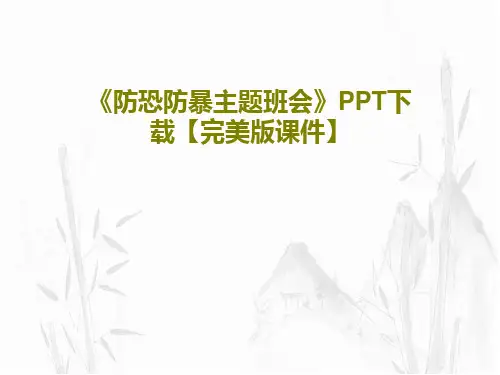 《防恐防暴主题班会》PPT下载【完美版课件】PPT文档共36页