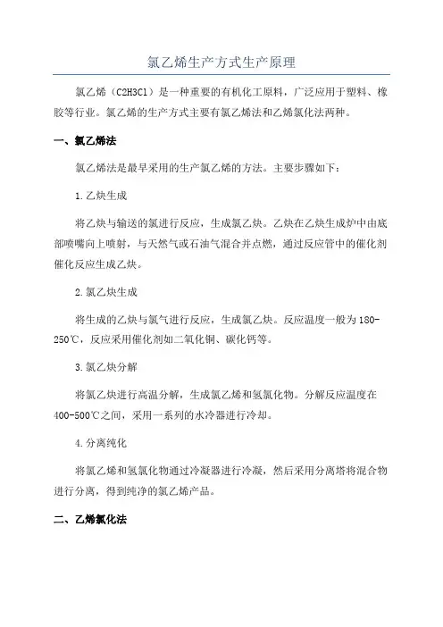 氯乙烯生产方式生产原理