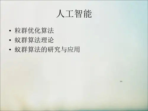 粒子群优化算法与蚁群算法