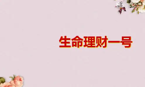 生命人寿理财一号产品介绍(PPT 35页)