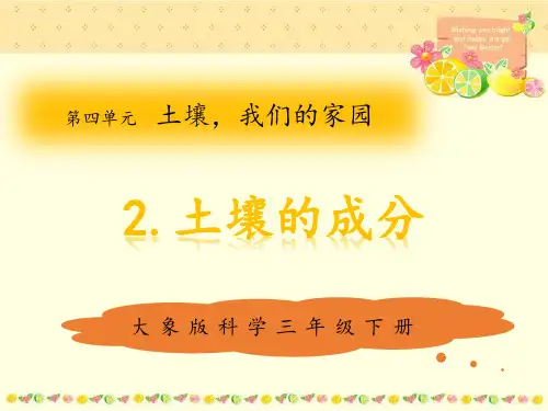 大象版(新教材)小学科学三年级下册4.2土壤的成分教学课件