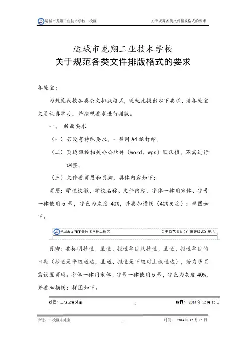 文档排版格式要求