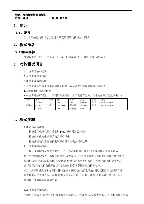 变频参数设置大全
