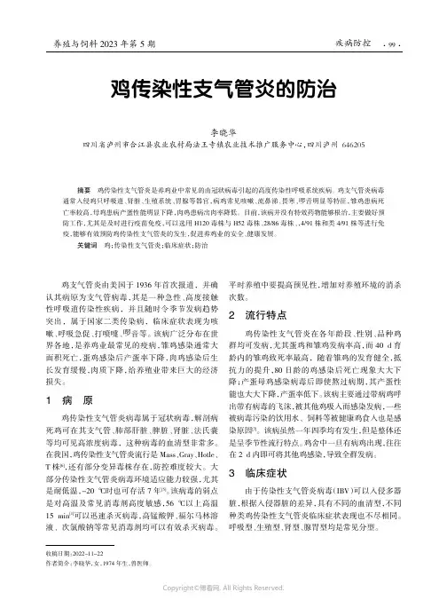 鸡传染性支气管炎的防治