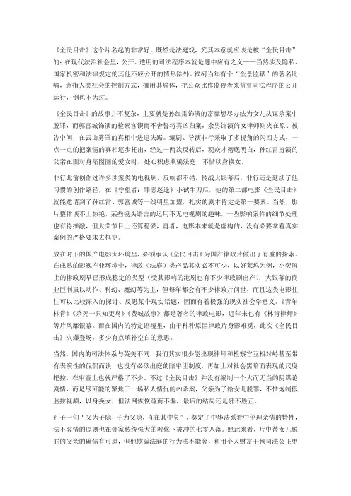 石正林：《全民目击》,法庭上的戏