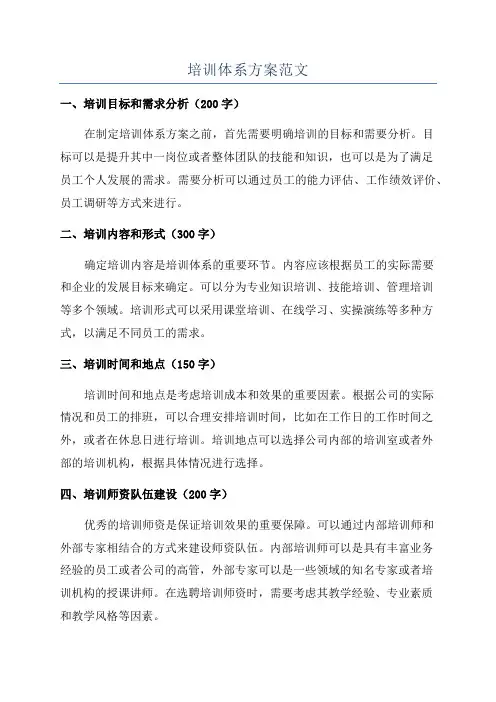 培训体系方案范文