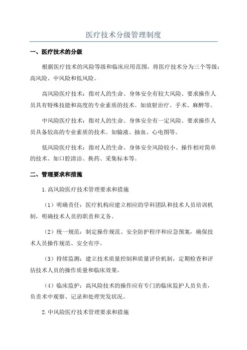 医疗技术分级管理制度