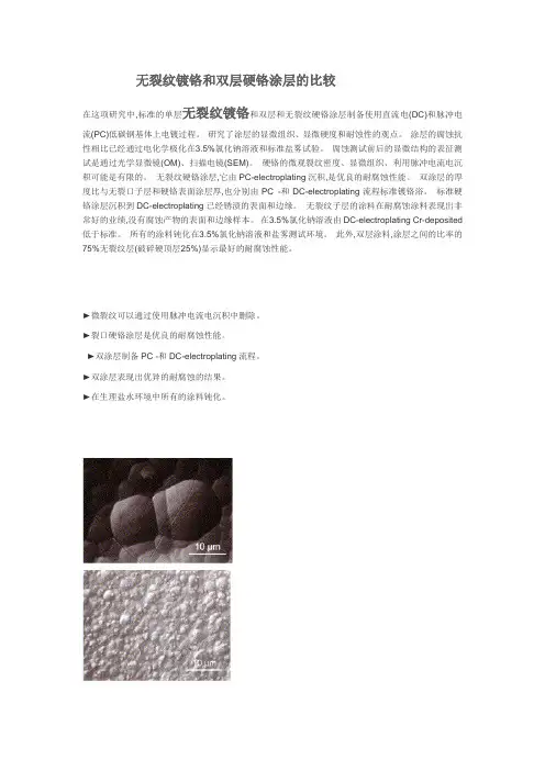 无裂纹镀铬和双层硬铬涂层的比较