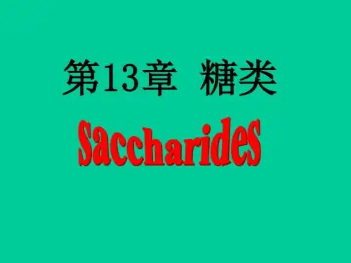 第13章糖类  糖概念和分类-PPT精选文档