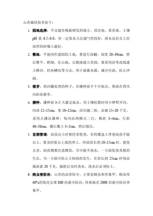 山杏栽培技术