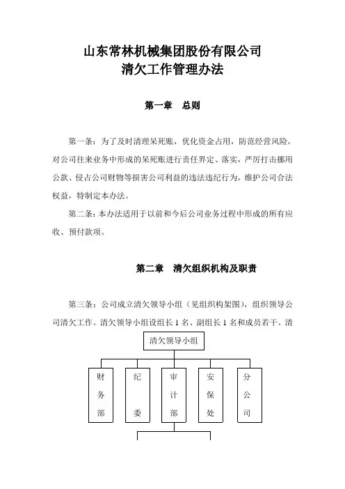 清欠工作管理办法