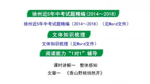 2019江苏徐州中考语文复习课件：第三部分 现代文阅读 专题二  记叙文阅读(含散文、小说)(共52张PPT)