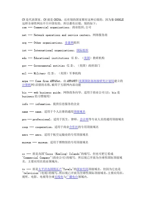 CN是代表国家