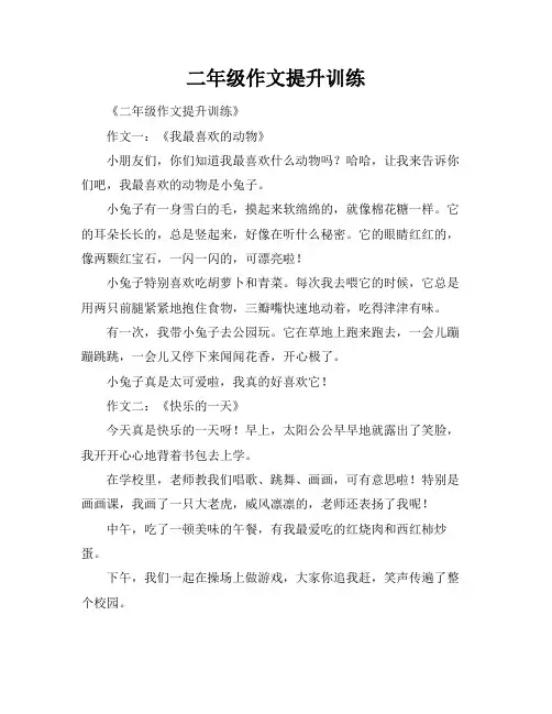 二年级作文提升训练