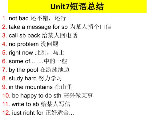 Units7-12单元知识点总结课件2022-2023学年人教版七年级英语下册 