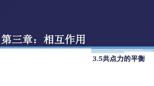 3.5共点力的平衡—【新教材】人教版(2019)高中物理必修第一册课件