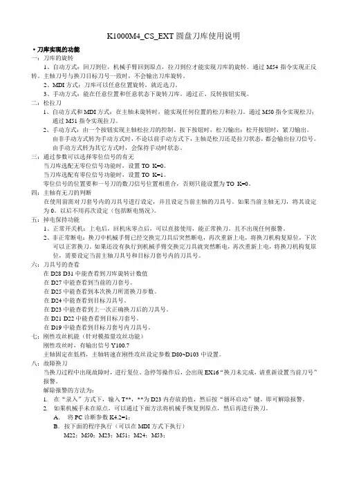 K1000M4_CS_EXT圆盘刀库使用说明