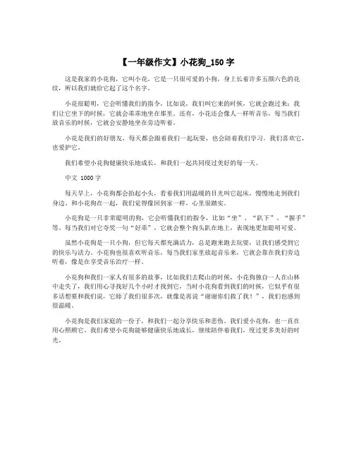 【一年级作文】小花狗_150字