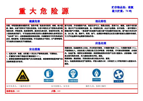 重大危险源--液氯储罐警示牌