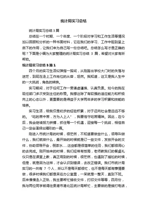 统计局实习总结3篇