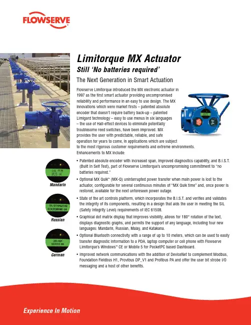 flowserve limiterque mx系列电动执行器手册说明书