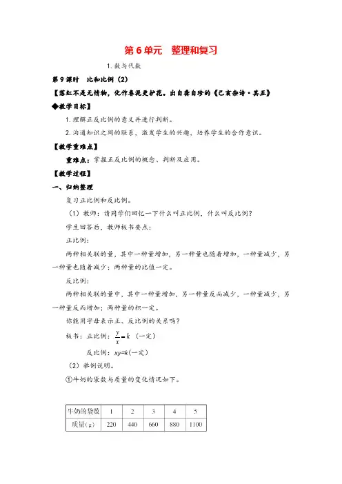 人教版六年级下册数学_比和比例(精品)教案与教学反思