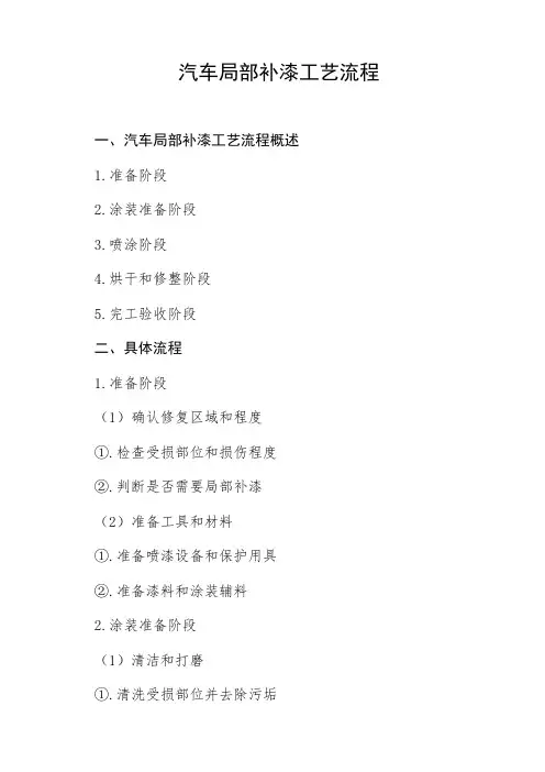 汽车局部补漆工艺流程