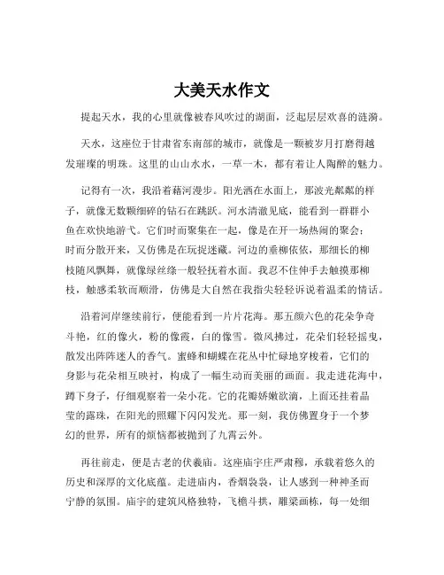 大美天水作文