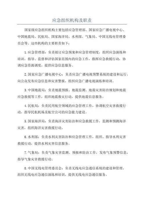应急组织机构及职责
