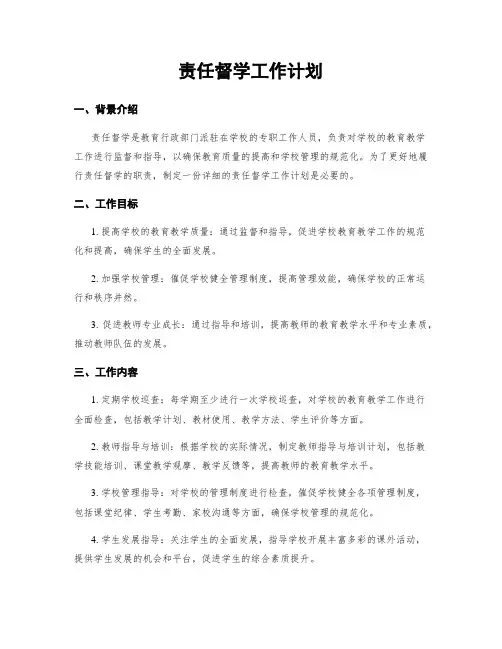 责任督学工作计划