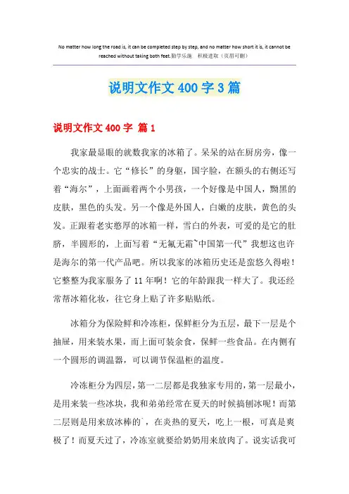 说明文作文400字3篇