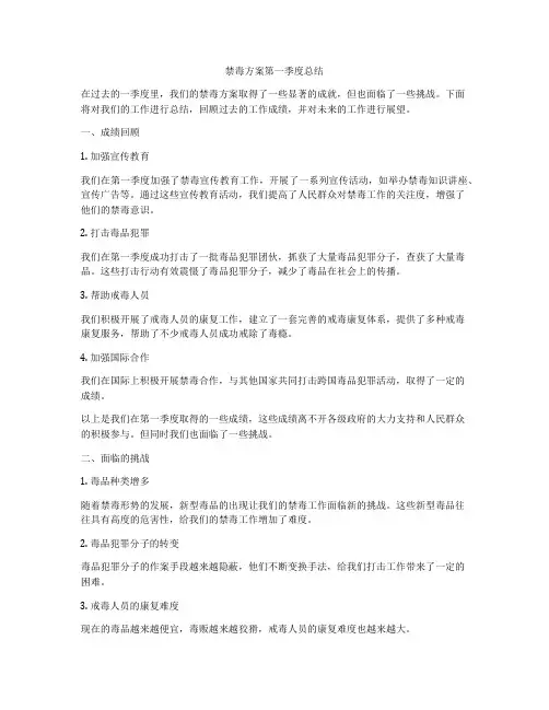 禁毒方案第一季度总结
