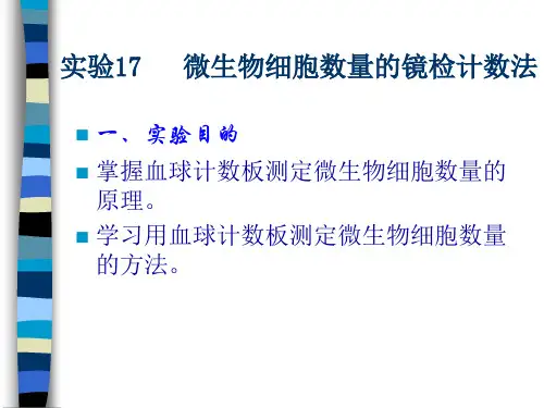17微生物细胞数量的镜检计数法