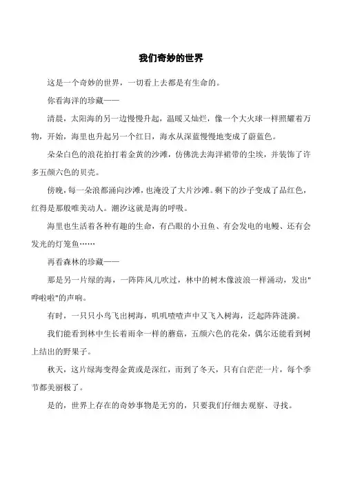我们奇妙的世界(课文仿写)