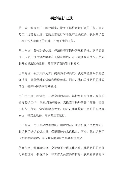 锅炉运行记录