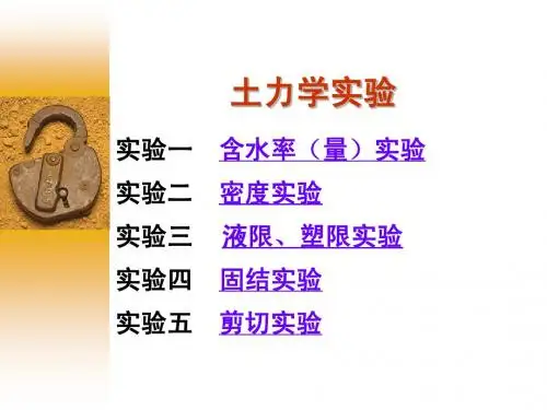 土力学实验
