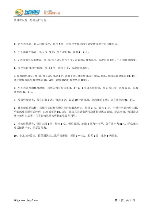 肠胃有问题 思密达广用途.docx
