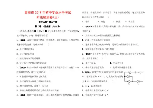 泰安市2019年初中学业水平考试_中考物理阶段检测卷(三).doc