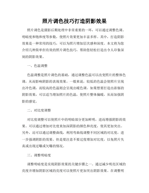 照片调色技巧打造阴影效果
