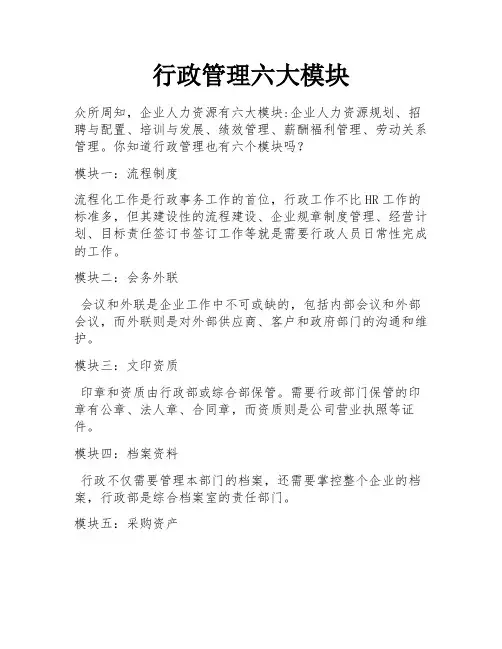 行政管理六大模块 