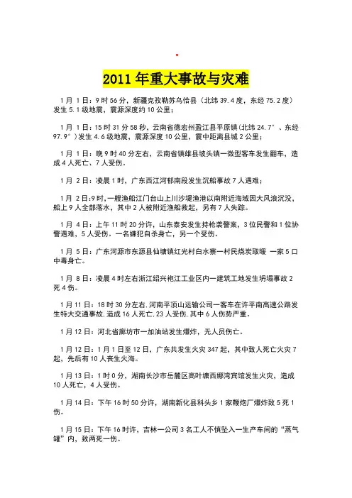 2011年重大事故与灾难