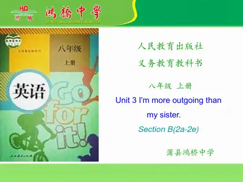 人教版八年级英语上册课件：Unit3 I’m more outgoing than my sister.SectionB(2a-2e)说课