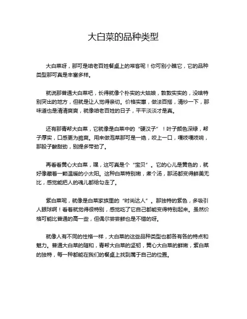 大白菜的品种类型