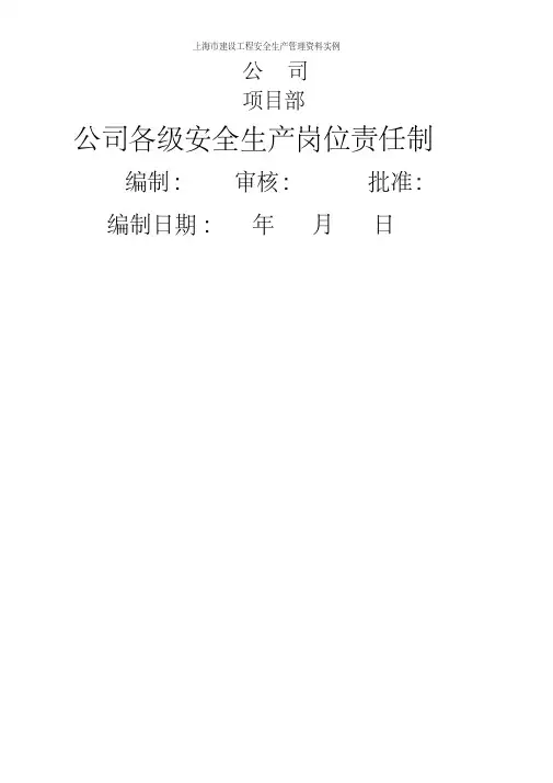 上海市建设工程安全生产管理资料实例