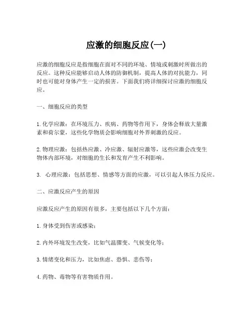  应激的细胞反应(一)