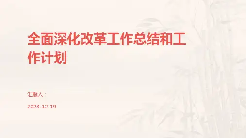 全面深化改革工作总结和工作计划