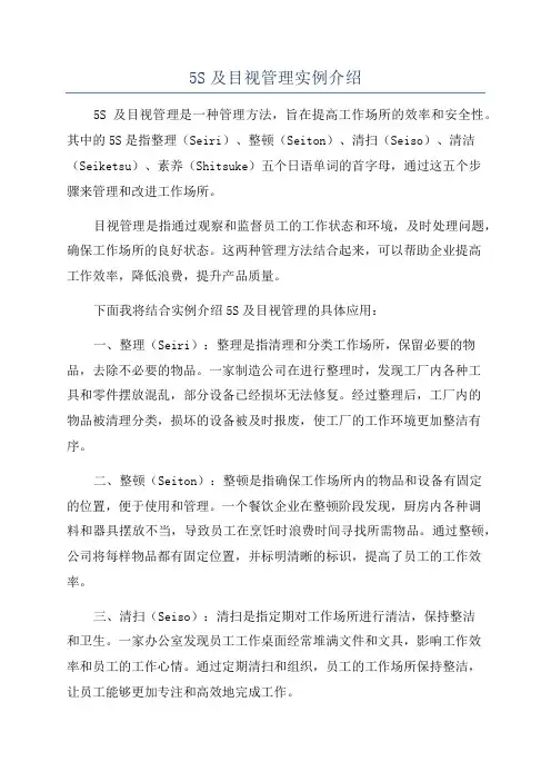 5S及目视管理实例介绍