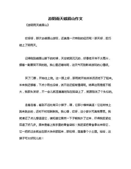 游阴雨天峨眉山作文