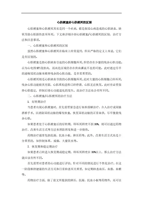 心肌梗塞好心肌梗死的区别[001]