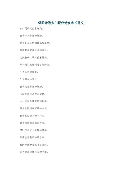 轻叩诗歌大门现代诗有点长范文